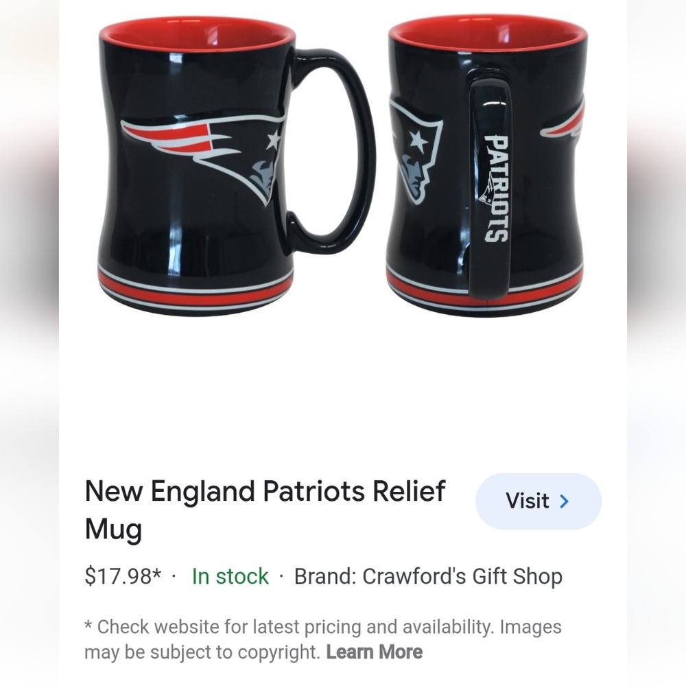 Patriots mug, NFL licensed